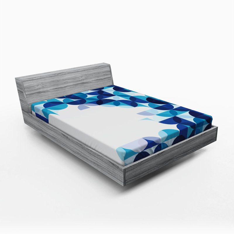 Microfiber Geometric Fitted Sheet, Queen Fitted Sheet
