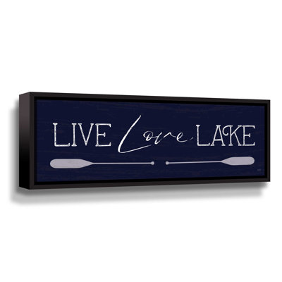 Live, Love, Lake Gallery, toile tendue avec cadre flottant