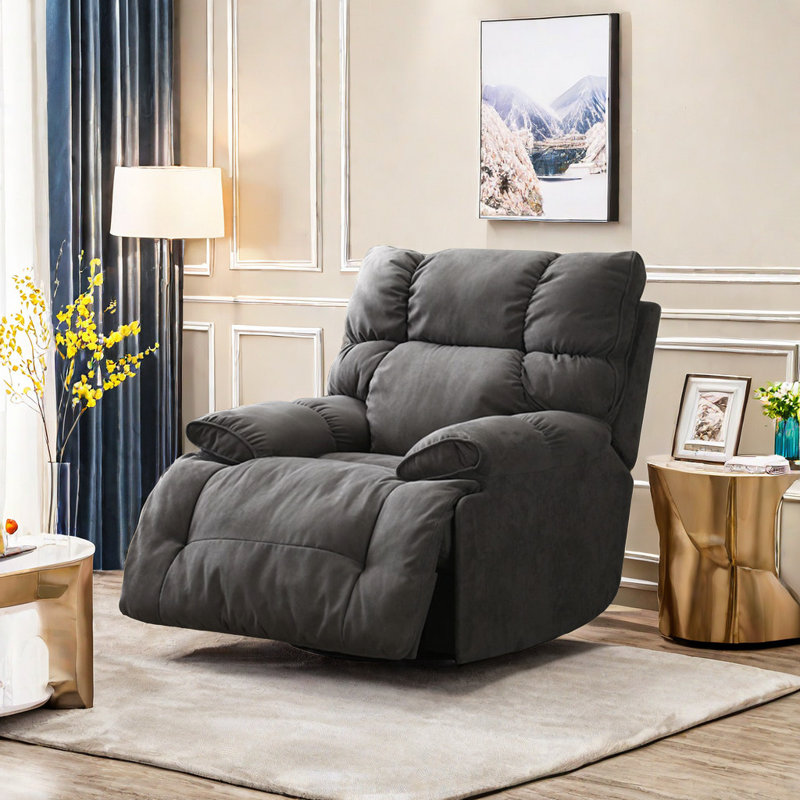 Fauteuil inclinable pivotant rembourré Talaja, Gris