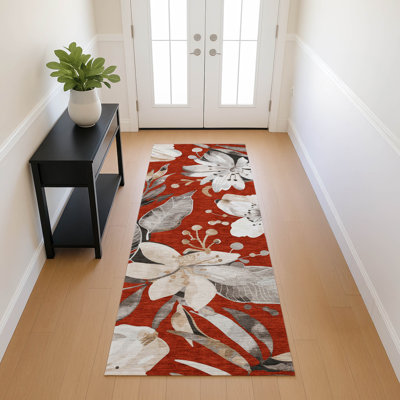 Machine Washable Indoor/Outdoor London ACN2260 Floral Rug