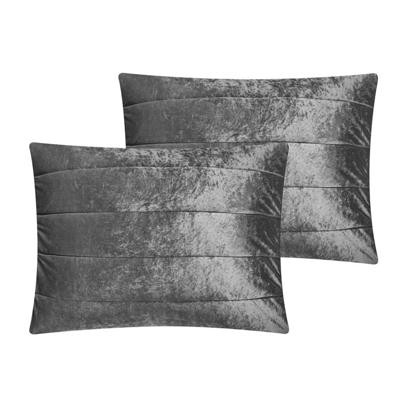 Ensemble d'édredon lavable en polyester gris à densité de tissage 180 fils, Très grand lit