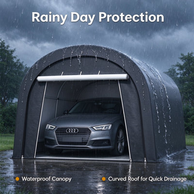 13x20 ft heavy-duty carport canopy with 4 sandbags and 2 roll-up doors, enclosed portable garage shelter for cars trucks boats