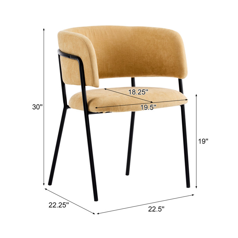 19 " H Upholstered Metal Armchair