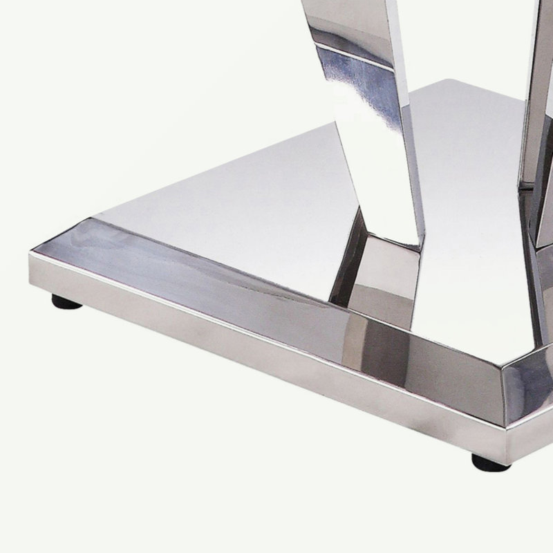 Light Grey And Silver End Table