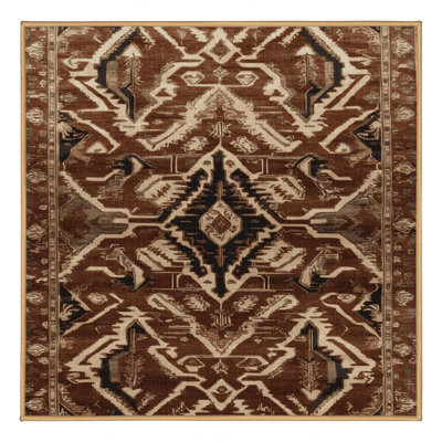 Machine Washable Persian Brown Area Rug