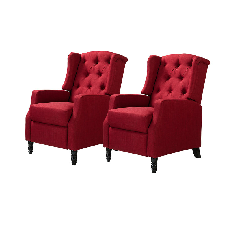 Fauteuil inclinable manuel Esteban, Mélange de lin rouge