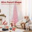 Arbre de Noël artificiel mince avec embouts de branches floquées et support en métal-2031195273