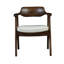 Fauteuil de salle à manger avec dossier courbé Zsy, bois de bouleau noir et similicuir-115151609-115151608