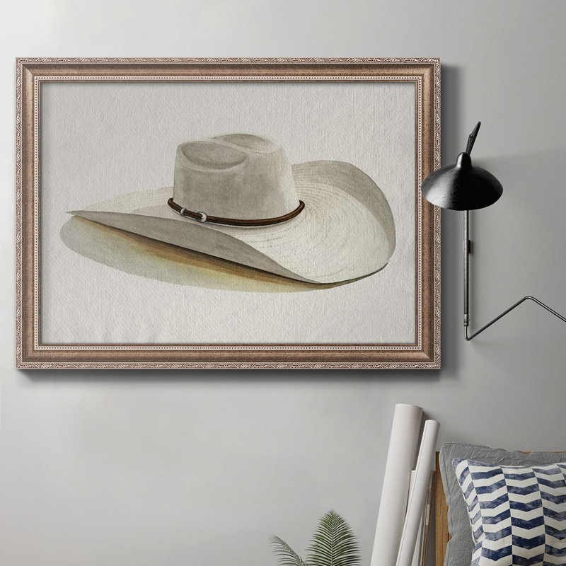 Cowboy Hat II - peinture sur toile encadrée, H 16 po x l 20 po x P 2,5 po