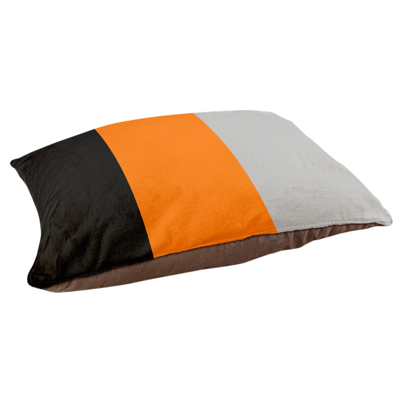 Oreiller Oklahoma, Grand (l 40 po x P 30 po x H 6,5 po), Noir / orange / argent