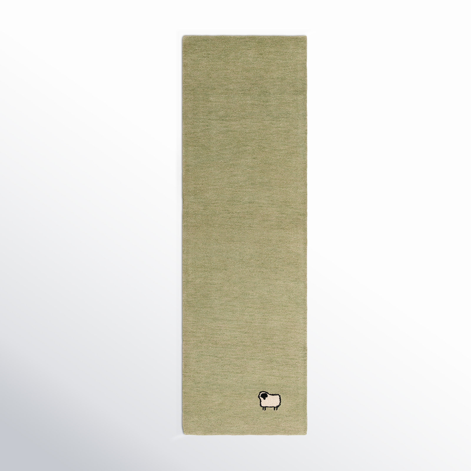 Racheal Light Green Hand-Tufted Wool Rug, Runner 2'3" x 8'