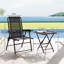 Outsunny 3 Pieces Garden Bistro Set Folding Table and Chairs Black