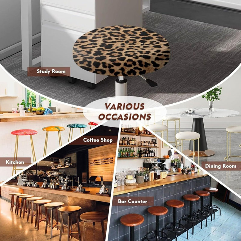 Ensemble de 2 housses de tabouret à motif guépard Wild Leopard