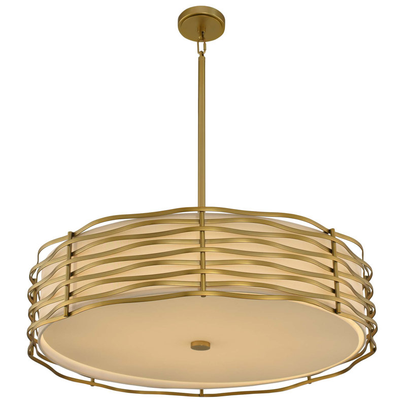 Luminaire suspendu en laiton nacré Paloma 1 LT Kalco, H 14 po x l 31 po x P 31 po