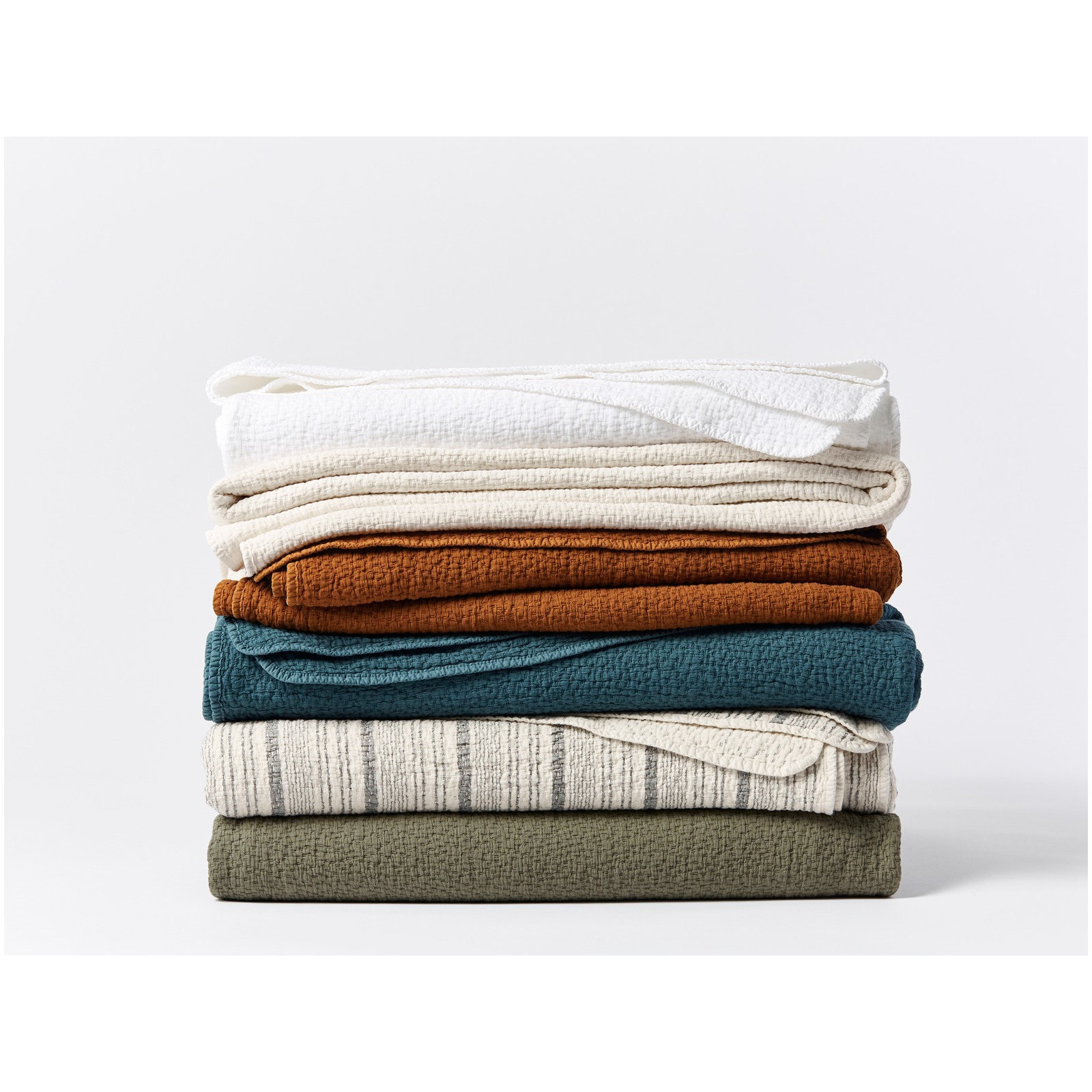 Cascade Cotton Coverlet, King Coverlet, Cream