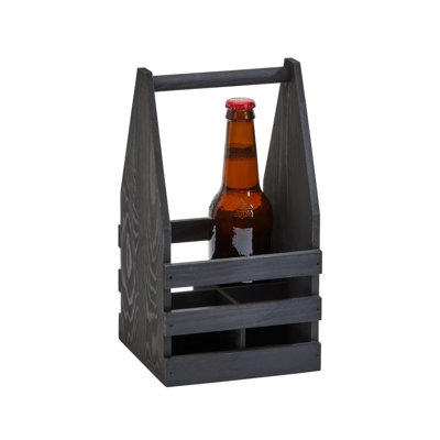 Porte-gobelets en bois pour 4 bouteilles