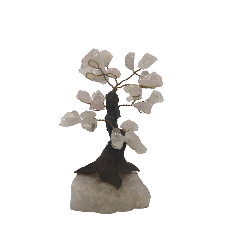 Bonsaï artificiel sur pied, Rose quartz, H 7 po x l 5 po x P 5 po