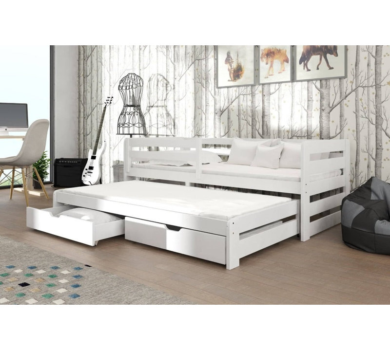 Bergson 135 X 190cm Standard with Storage Included with Trundle Included, White