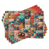 Polyester Vermilion Multicolor Placemat