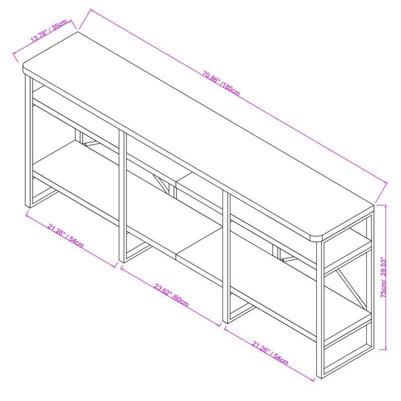 70.68'' Console Table