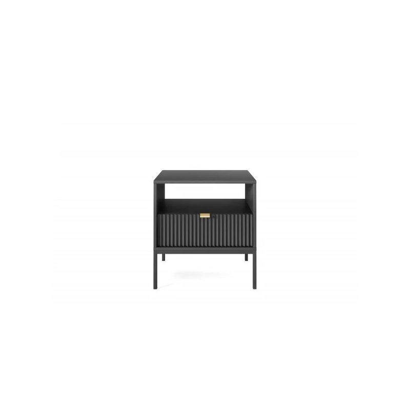Icilia 1 Drawer Bedside Table, Black