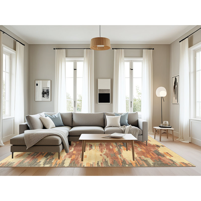 Abstract Indoor Rug, Rectangle 8' x 12'