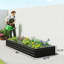 Lit de jardin surélevé galvanisé 95 po x 36 po x 12 po, boîte à fleurs en métal à fond ouvert pour fleurs, herbes et plantes grasses, noir