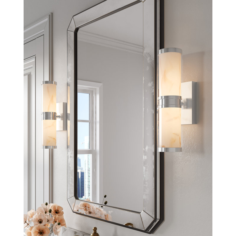 Brenham Wall Sconce, 4.5" H x 14.5" W x 5" D, 6, Natural/Nickel
