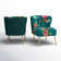 Felicia Velvet Barrel Chair with Tufted Back