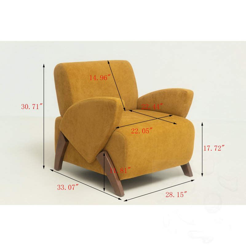 Chaise d'appoint rembourrée à quatre pieds, Earthy Yellow