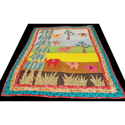 Multicolore jeté en coton pour enfants avec couvre-oreillers