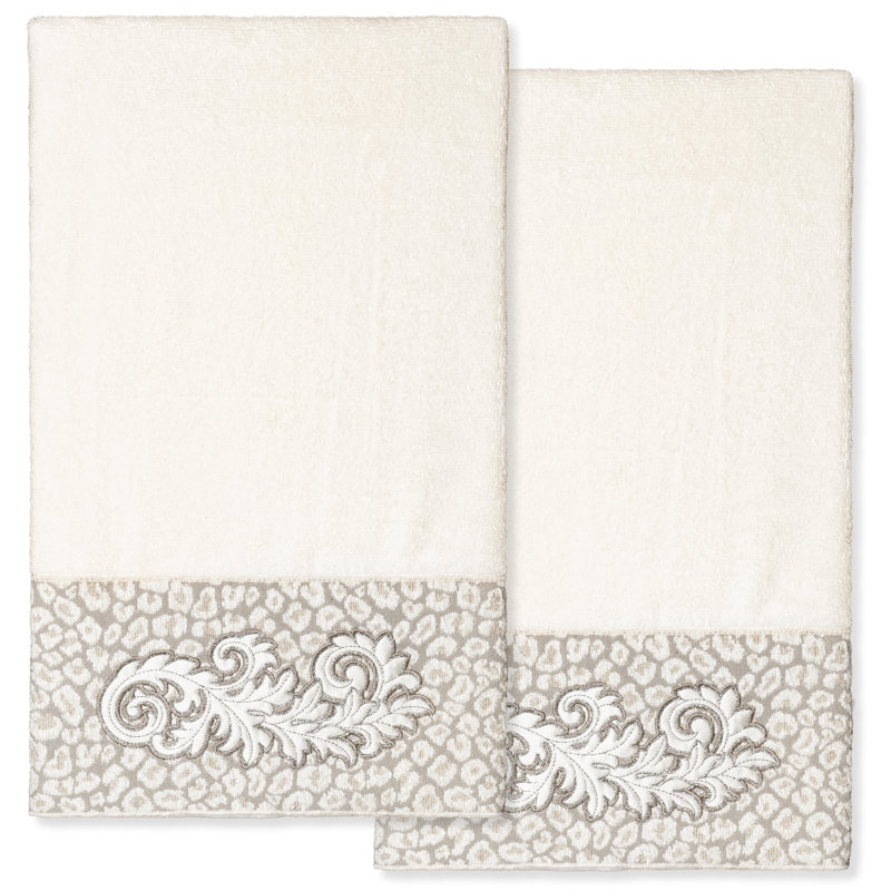 April 2 Piece Turkish Cotton Bath towel Set, Cream