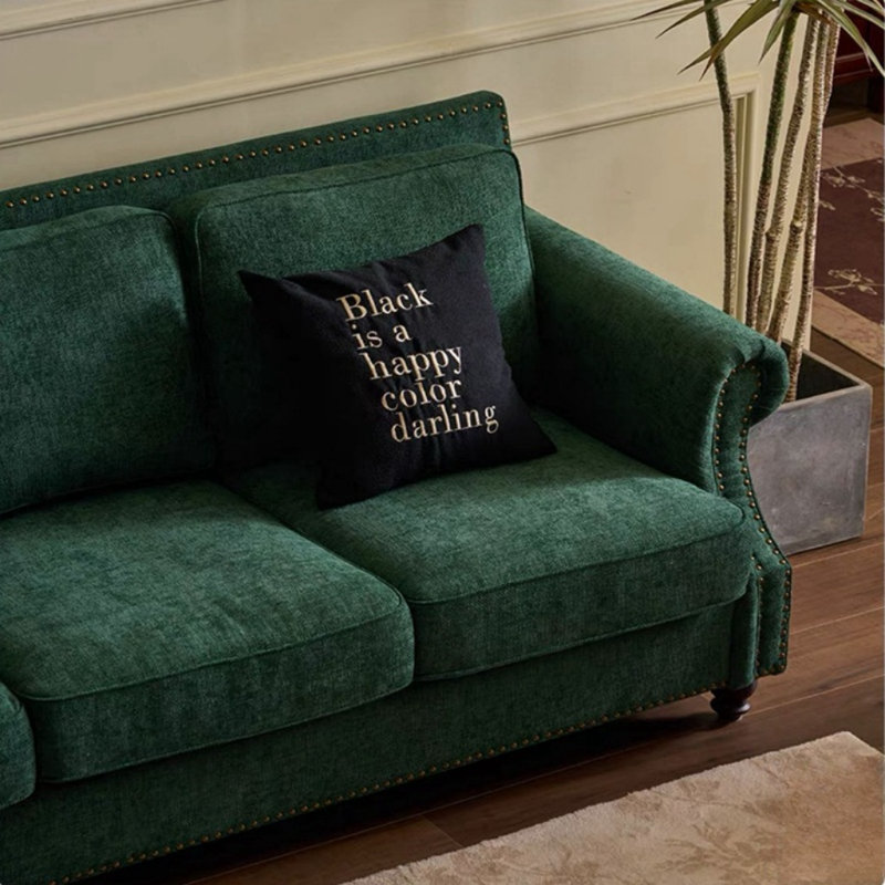 American Retro Light Luxury Green Sofa