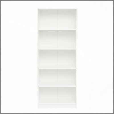 5-Tier Bookshelves Storage Cabinet White