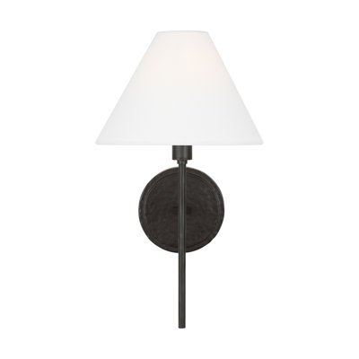 Chapman & Myers Ridgewood Bathroom Bedroom Wall Fixture With White Linen Shade