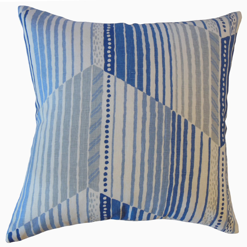Parkin Linen Rectangular Pillow Cover & Insert, Blue/White, 18" x 18", Throw Pillow