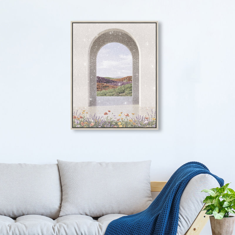 Window To Paradise Print by Oliver Gal, 17"H x 21"W, Silver Floater Frame