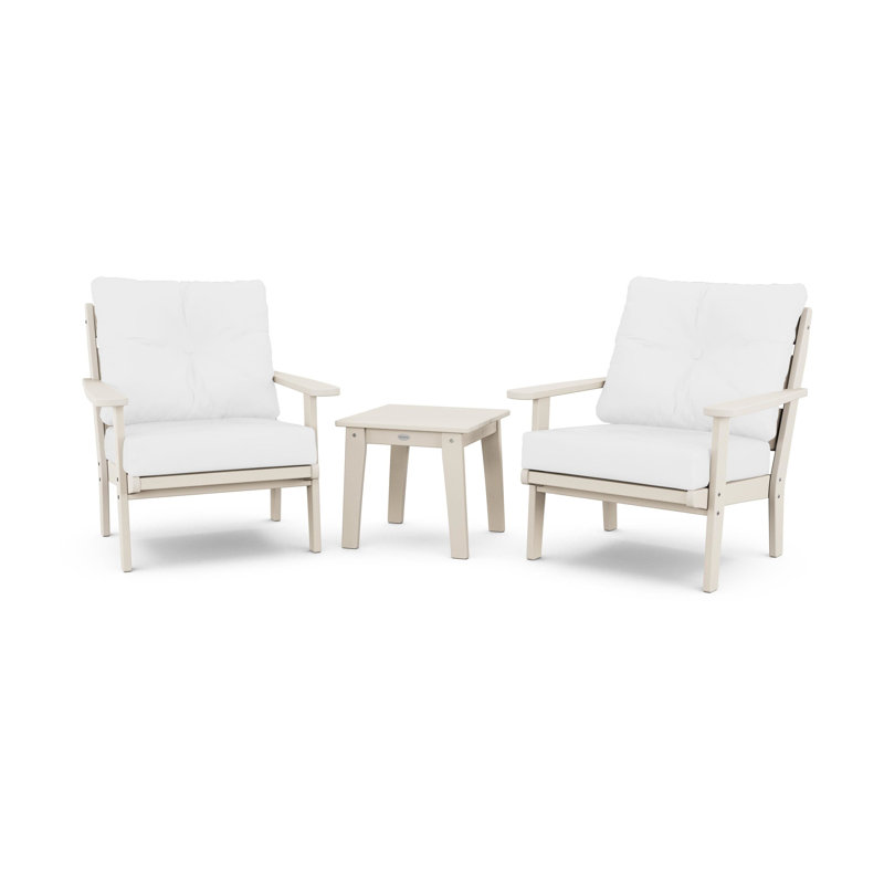 Lakeside 3-Piece Deep Seating Chair Set, Sand, Natural Linen