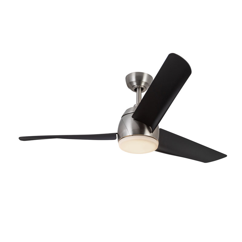Thalia Smart LED Downrod Ceiling Fan, Matte Black, Brushed Nickel