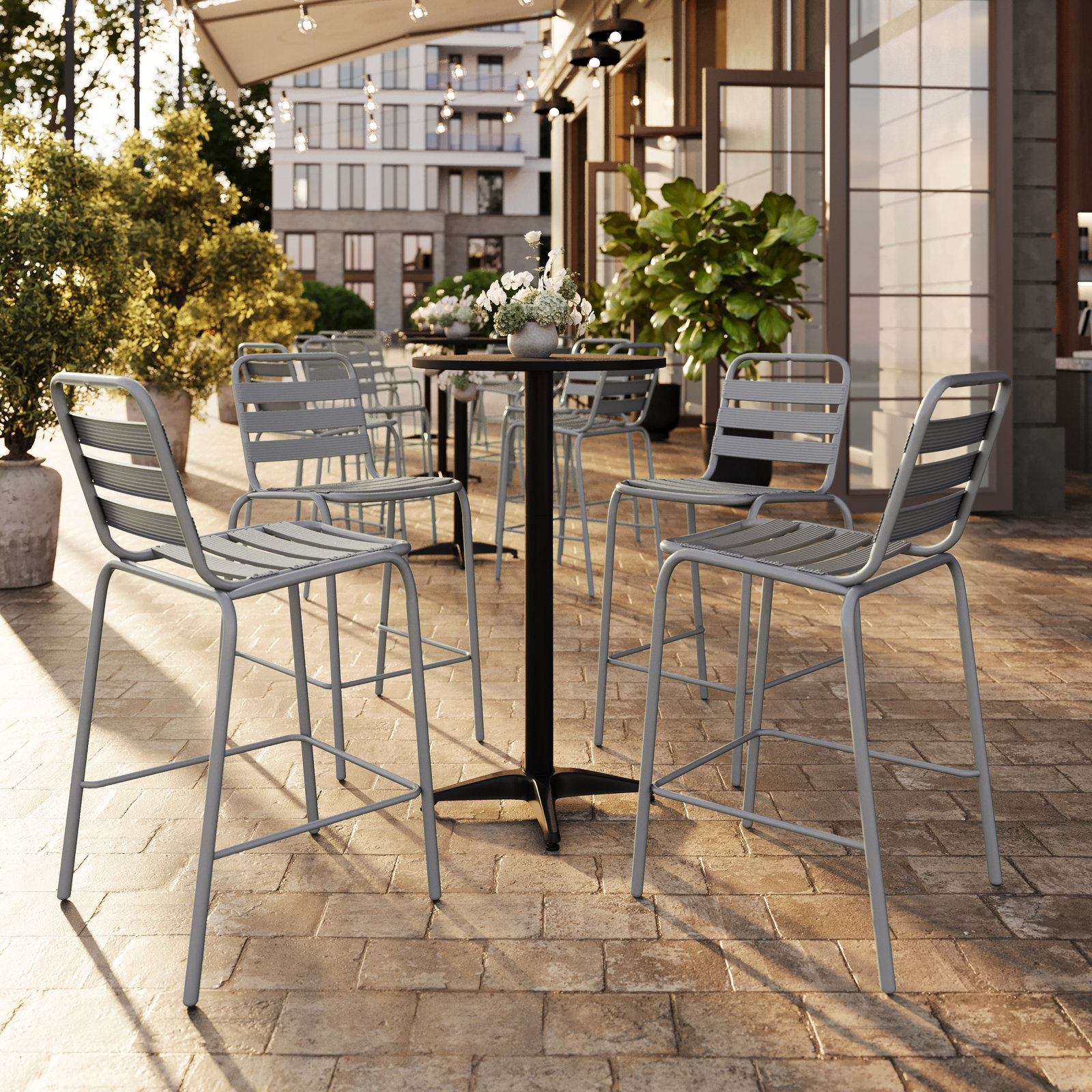 Yakima Patio Bar Stool, Silver