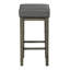 29 po de hauteur, 2 tabourets gris, siège en similicuir gris, base en bois massif antique, paire de bistro décontracté, cuir, bois, assise attrayante-1853628335-1853627984