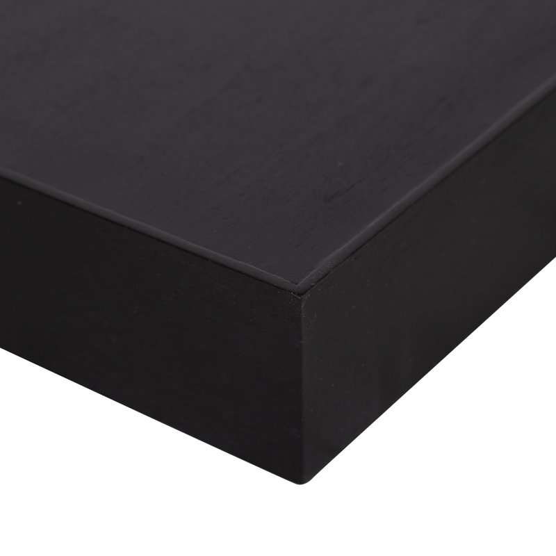 Jeremiah Wood Picture Ledge Floating Shelf, Black, 2.3" H x 24" W x 8" D