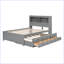 Lit plateforme moderne avec lit gigogne, tiroirs et prises USB-53744961