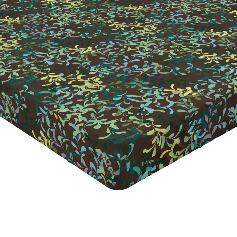 Drap-housse Ambesonne, Écume de mer, amande, vert, bleu sarcelle / flora, Drap-housse très grand californien