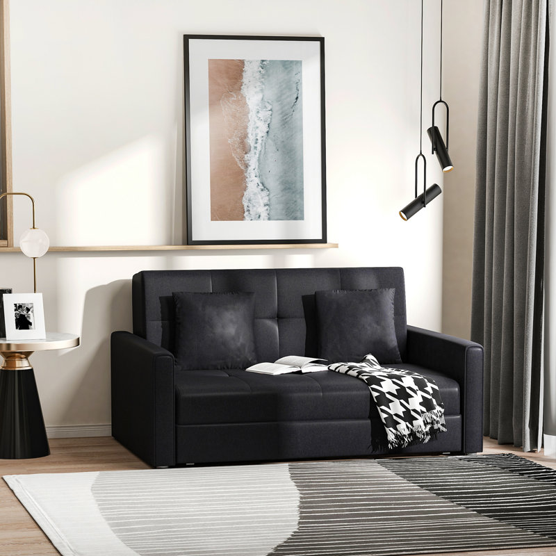 Chaplin 2 Seater Sleeper, Charcoal gray