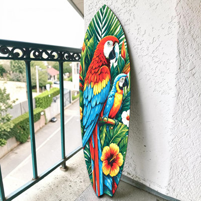Planche de surf tropicale, décor de plage et de bord de mer, intérieur extérieur
