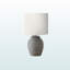 Lampe de table standard en résine dans un abat-jour gris et ivoire Milana, H 16,36 po x l 9,29 po x P 9,29 po
