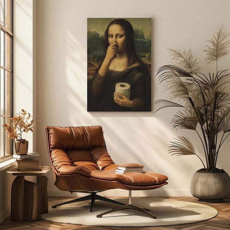 Reproduction sur toile Playful Mona Lisa - Urban Studio, 36 * 24 pouces (90 * 60 * 2cm)