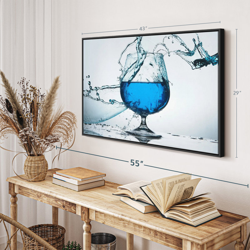 Aliments et boissons «Blue Cocktail Splash», reproduction sur toile, H 29 po x l 43 po