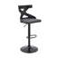 Tabouret de bar gris en similicuir